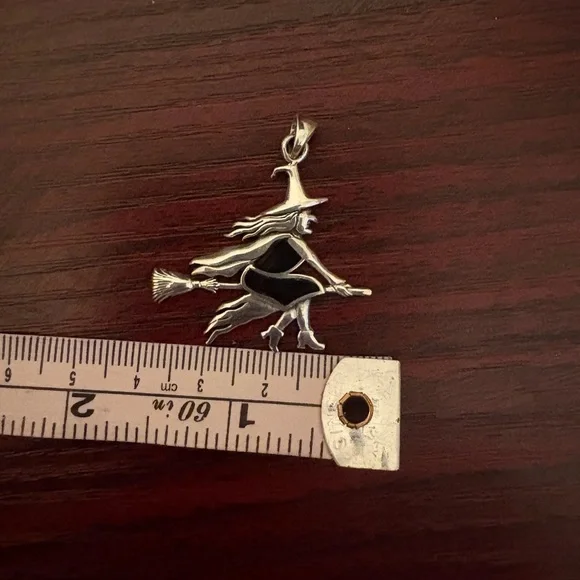 Witch On A Broomstick Pendant - Picture 5 of 6